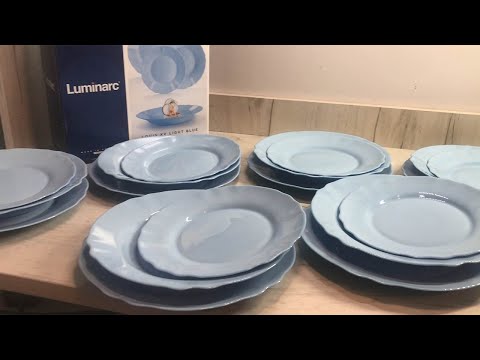 Розпакування Сервіз столовий Luminarc Louis XV Light Blue 18 предметів з Rozetka