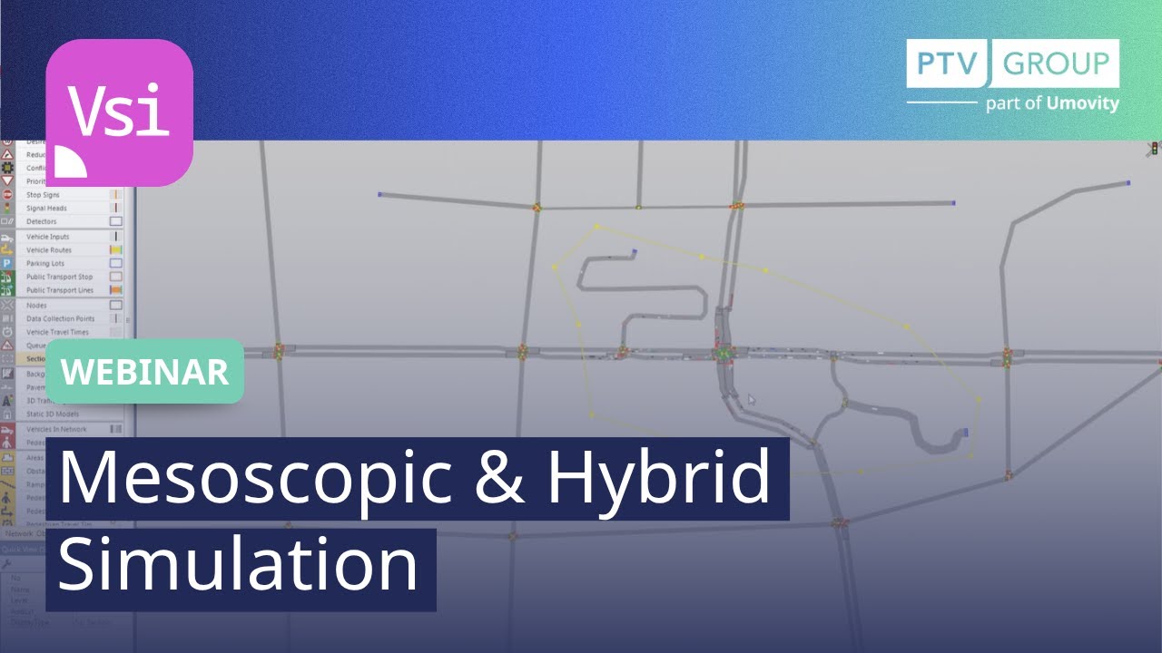 Mesoscopic & Hybrid Simulation | PTV Vissim | Webinar - YouTube