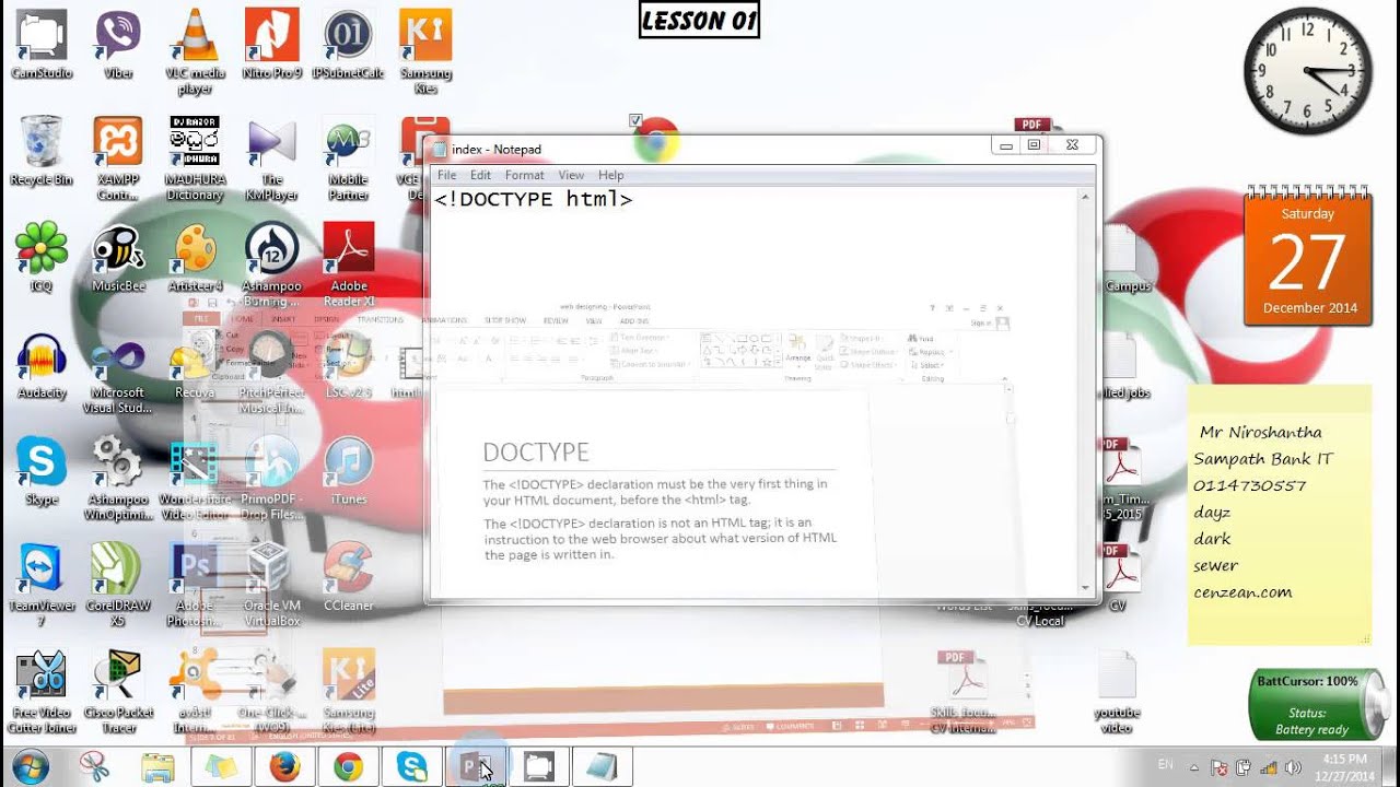 XHTML5 Sinhala Tutorial Lesson 01 - YouTube