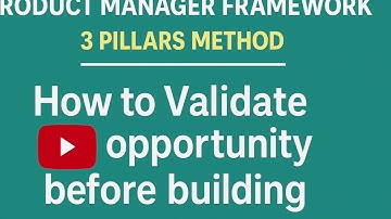 Product Manager Framework: How to Validate Opportunities Before Building (3 Pillars Method)