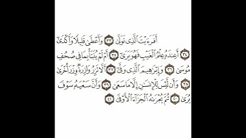سورة النجم 7 القسم السابع تكرار كيفي من .. أفرأيت الذي تولى .. إلى .. الجزاء الأوفى #قرآن #quran