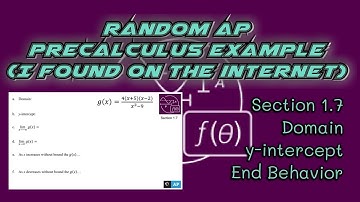 AP Precalculus Section 1.7 Example: Domain, y-intercept, and End Behavior of a Rational Function