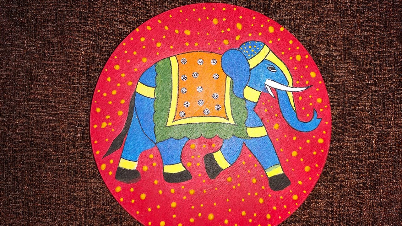 Acrylic Elephant painting on wood full tutorial/ Texture painting