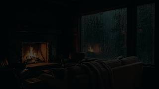 ⛈️ Sensory Defragmentation: Heavy Cabin Rain & Fireplace ASMR for Sleep Debt | Ad-Free, Zero Music screenshot 4