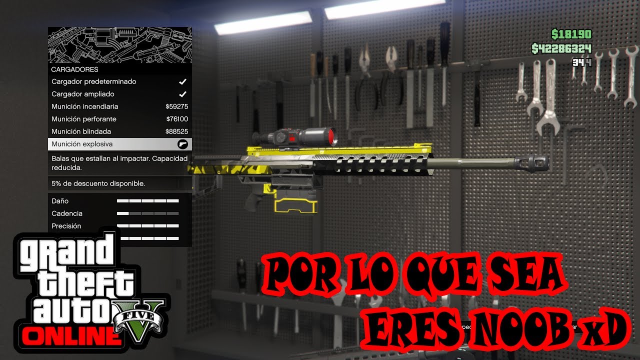 *APRENDE A NO LLORAR* LAS BALAS EXPLOSIVAS DEL SNIPER PESADO EN GTA V