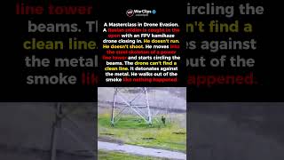 Soldier Survives FPV Drone Strike by Hiding Inside Power Line Tower Frame