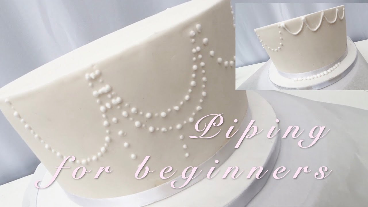 HOW TO PIPE ROYAL ICING DOTS & DRAPES ONTO CAKE FOR BEGINNERS. SECRET