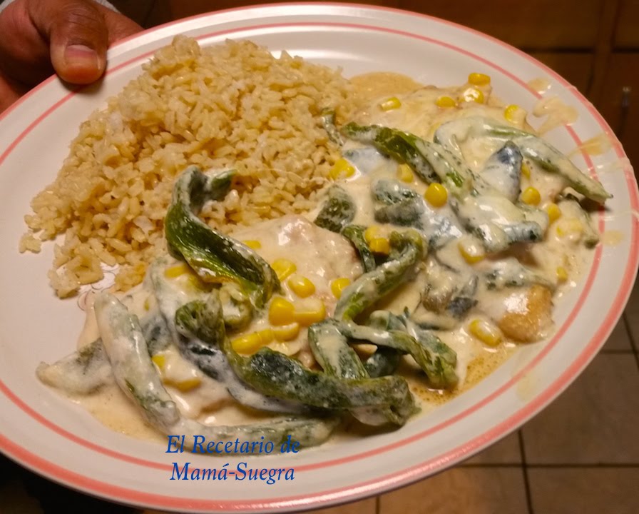 Pechugas de Pollo con Crema, Rajas y Elote...como hacer? - YouTube