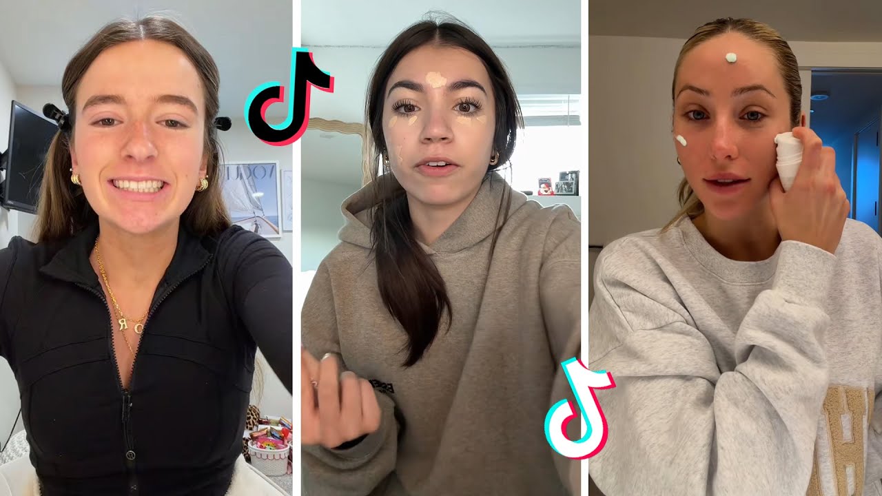 Makeup Tutorial Tiktok Compilation - GRWM  ( Get Ready With Me ) ❤️(Skincare, Makeup, Outfits) 1848
