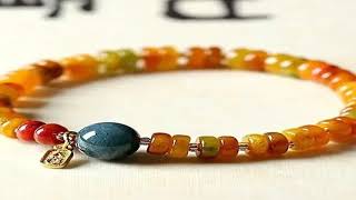 2025 Lucky Natural Genuine Goods Yellow Jade Bracelet Ladies Jade Hand String Girls Birthday Gift R