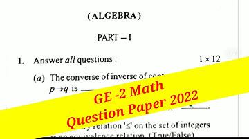 GE -2 Math Question Paper 2022 Berhampur University Majhi Tutorial