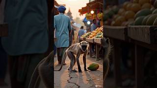 The Hungry Little Monkey #wan2_2 #cartoon #3dworld #animation #cute