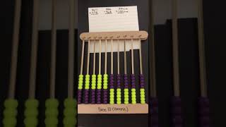 Adding and subtracting on a base ten abacus