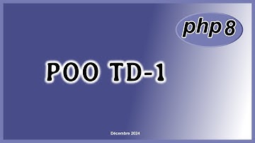 TD-1 sur la POO en PHP