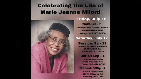 Milord Family - Funeral Service For  Marie Jeanne ...