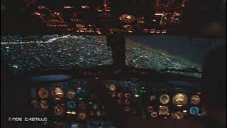 Impresionante vista de la Ciudad de México de Noche - Cabina de Pilotos