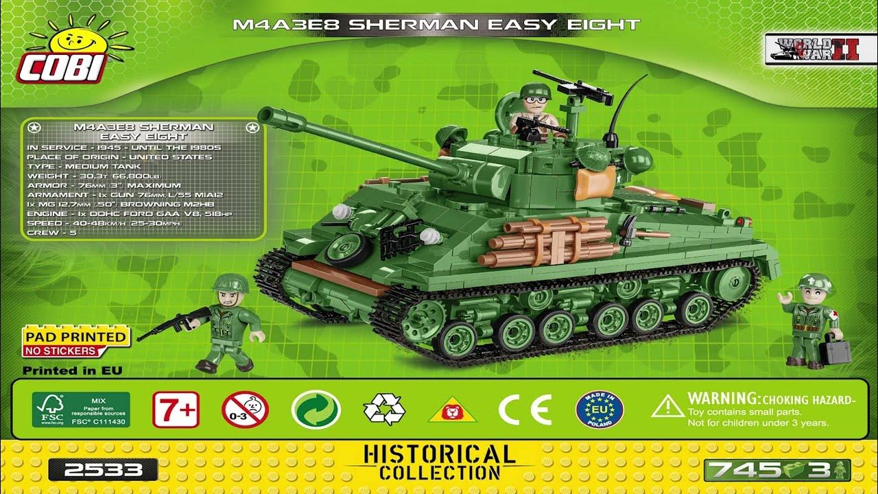 Cobi Instructions Small Army / WW2 2533 M4A3E8 Sherman Easy Eight