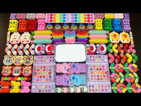 MIXING SLIME WITH CLAY VS MAKEUP VS GLITTER ! Mixing Random Things Into GLOSSY Slime #7510