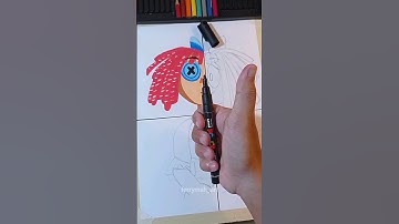 Draw RAGATHA from Amazing Digital Circus in 4 Different Art Styles with Posca Markers part1! #shorts