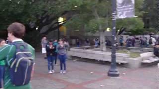Flash-mob frozen in front of Dwinelle Hall UC Berkeley (Green Team)