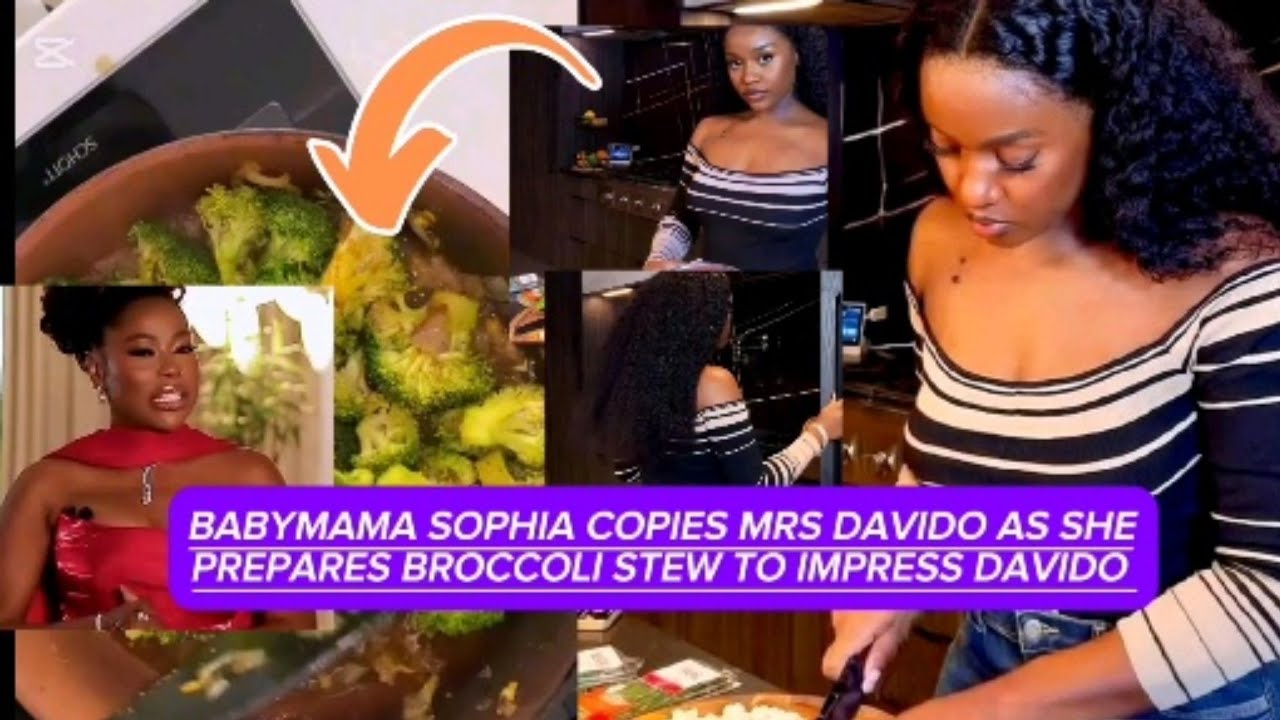 Babymama Sophia tries to copy Mrs Davido as she prepares broccoli stew to impress DAVIDO #viral