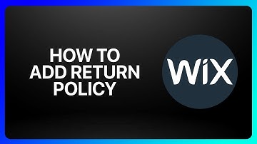 How To Add Return Policy In Wix Tutorial