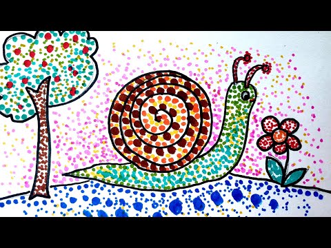 Video Mĩ Thuật| Vẽ Ốc Sên Bằng Chấm Màu| Chơi với Chấm |... - youtube