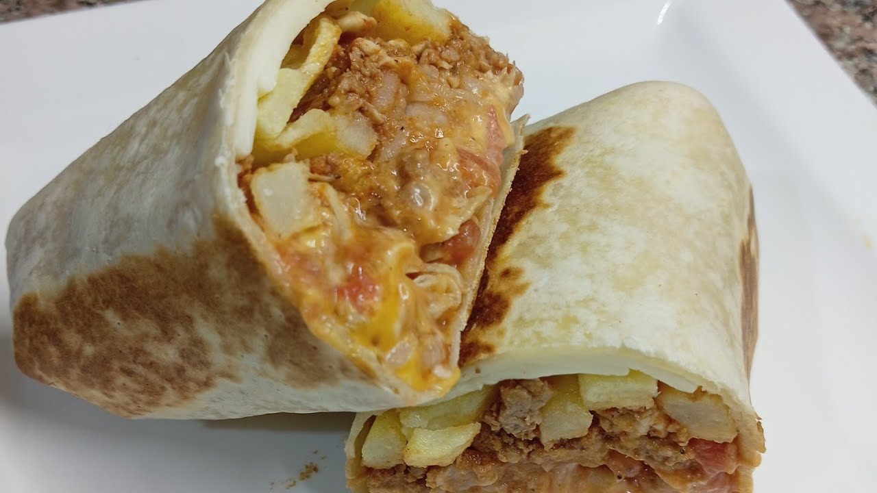 بوريتو منزلي بأبسط المكونات😋.                     #بوريتو #سحور #سندويش #عشاء 