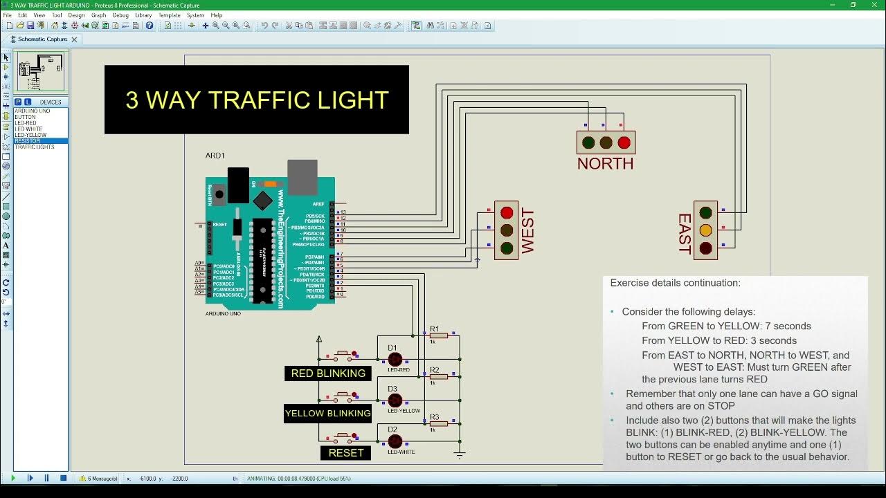 Arduino based 3 Way Traffic Light System - YouTube