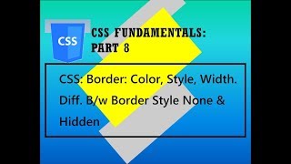CSS fundamentals #8: CSS Border