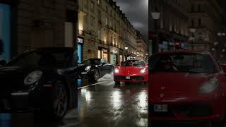 This is Why Supercars Love Rainy Paris Nights 🌧️ #supercars #ferrari #aesthetic