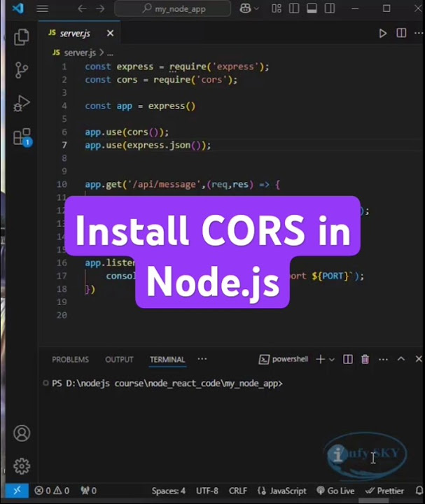 Install cors in node js how to install cors in node js infysky 