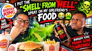 I PUT THE “SMELL FROM HELL” SPRAY ON MY GIRLFRIEND’S FOOD 😭🤢