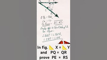 🍊 In fig. 📐 X = 📐Y and   PQ =  QR  prove  PE  =  RS