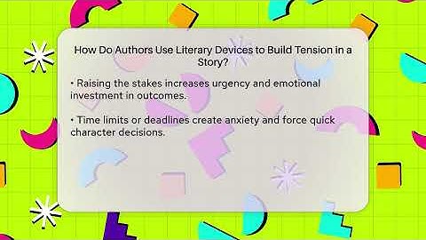 How Do Authors Use Literary Devices to Build Tension in a Story? - The Prose Path