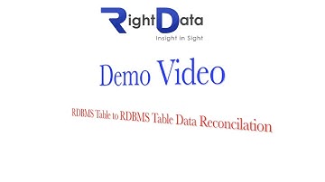 Data Reconciliation - Simple Table to Table - RightData How-tos
