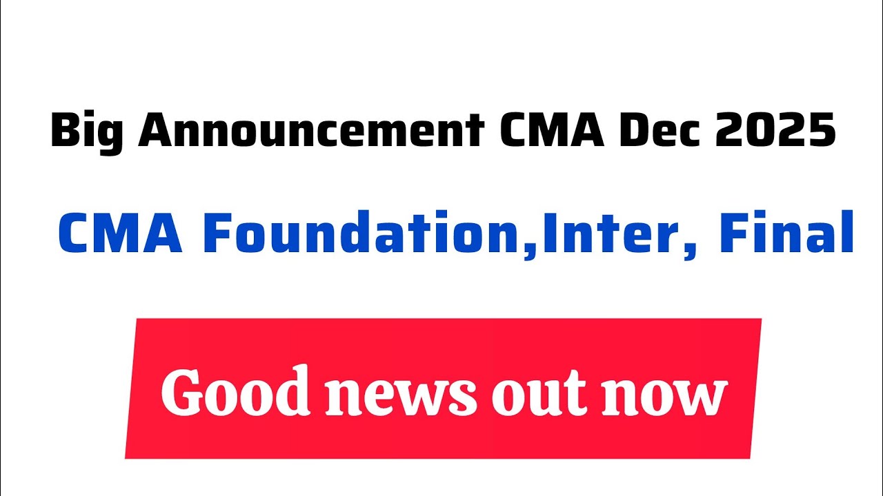 Breaking News 📢| CMA Big ANNOUNCEMENT Foundation Inter Final - YouTube