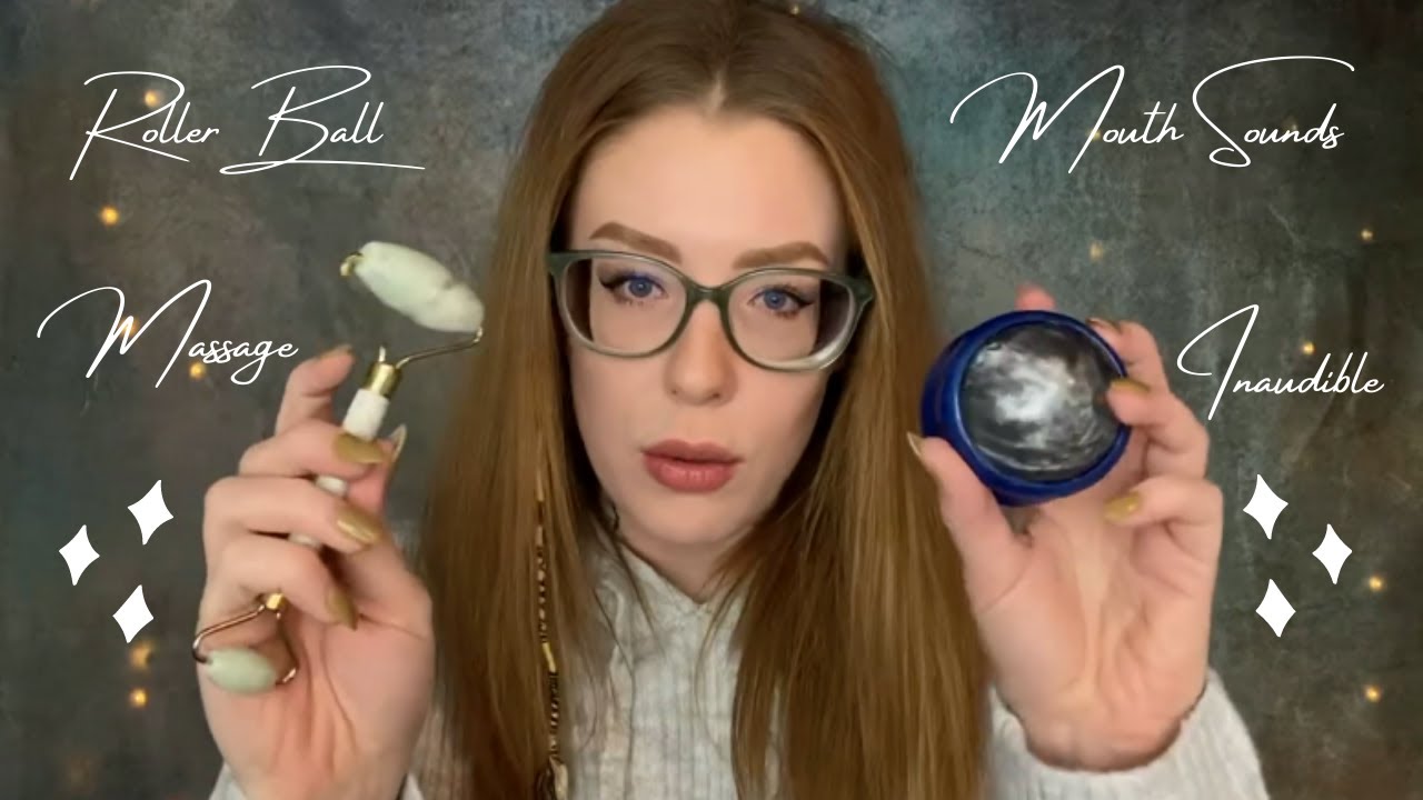 Karuna Satori ASMR Massage Roller Ball Compilation | Mouth Sounds, Inaudible Whispers, Tapping