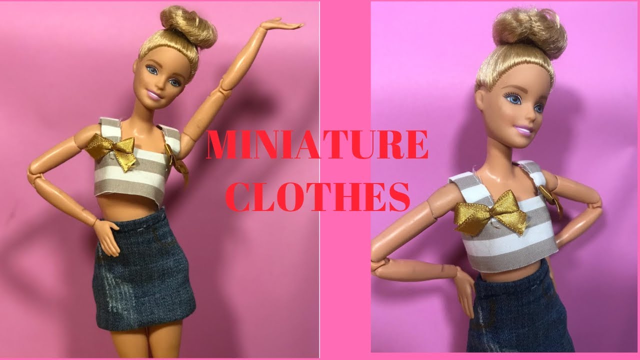 How to make miniature clothes for barbie dolls. Miniature skirt and