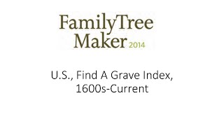 FTM2014 - Ancestry.com Find-A-Grave Hint