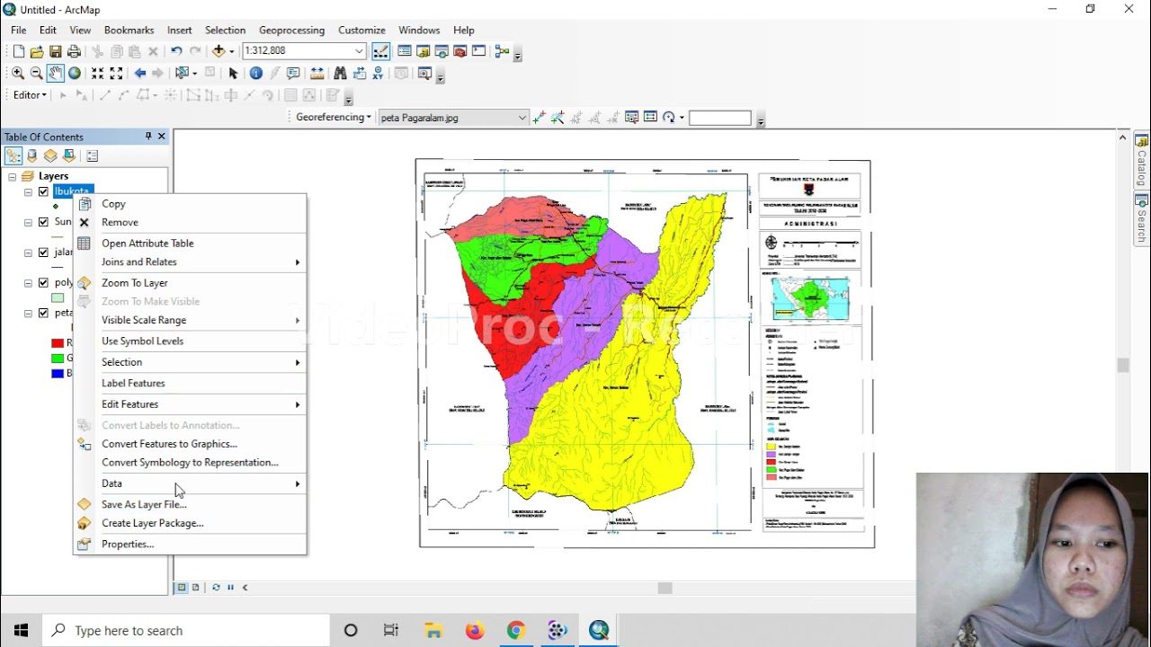 TUTORIAL MEMBUAT PETA DENGAN MENGGUNAKAN APLIKASI ARCGIS 10.4 - YouTube