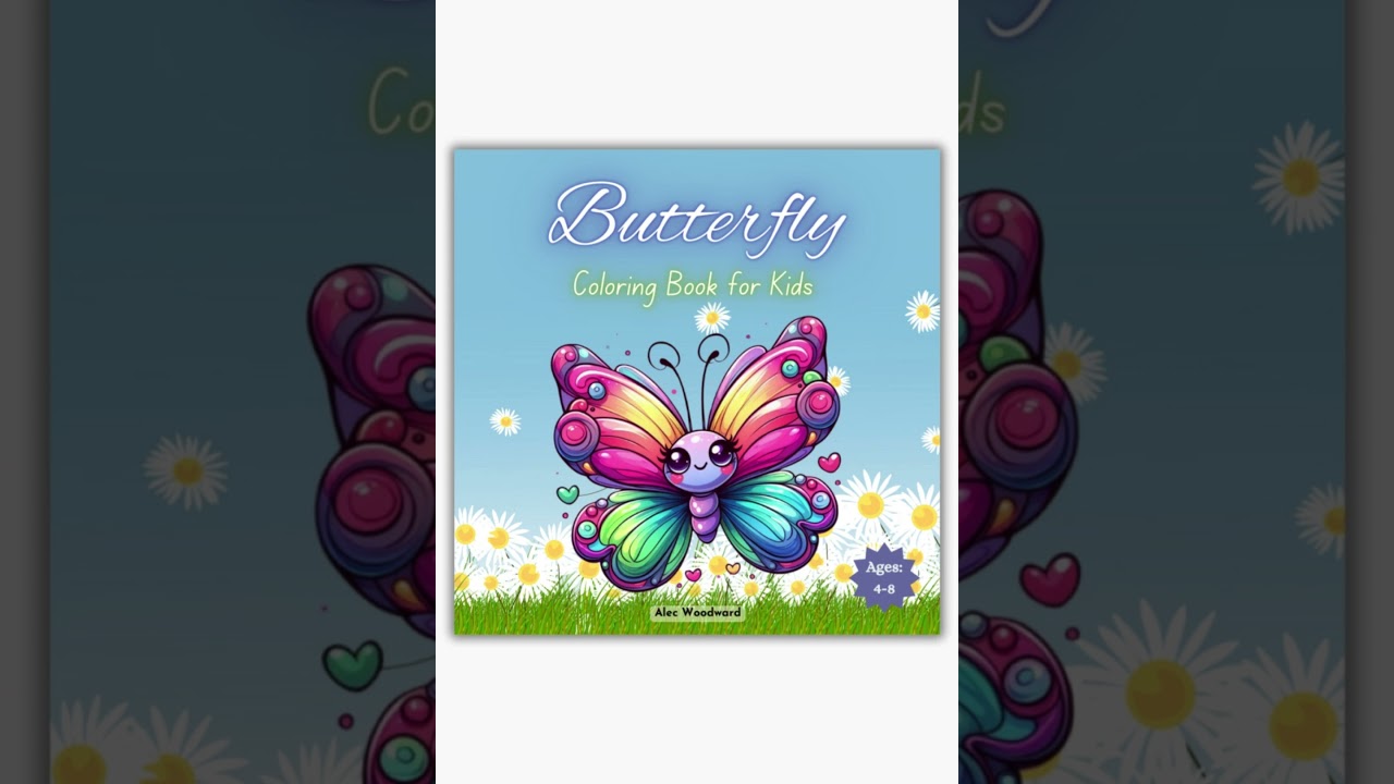 Butterfly Coloring Book for Kids Ages 4-8: Bold and Easy Beautiful Large Print for Girls and Boys