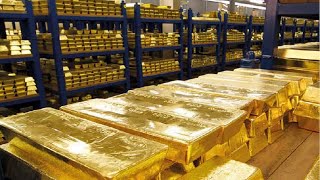 HYPNOTIC Video Pure Gold Manufacturing Process,World&#39;s Largest Gold Coin &amp;Melting Gold Bars Casting