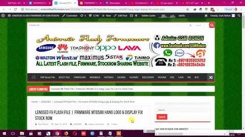 Lenosed F9 Flash File | Firmware MT6580 Hang Logo & Display Fix Stock Rom