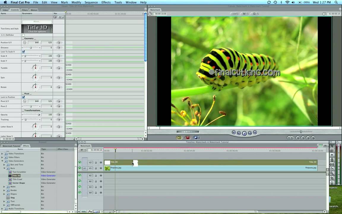 Create a Watermark In Final Cut Pro