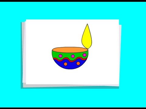drawing diya step by step very easy - YouTube