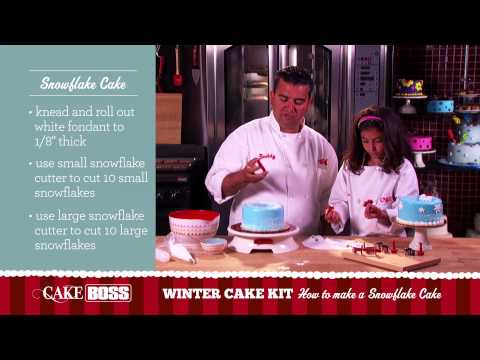 how-to-make-a-snowflake-cake---garnishing-tips-&-techniques---cake-boss-baking