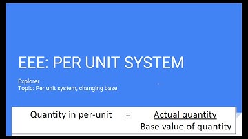 Per Unit System Power system math with explanation- Part-1