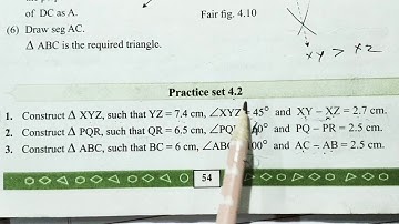 Construction of Triangle Class 9 practice set 4.2 9th std Geometry Maths2 SSC Boards in Hindi