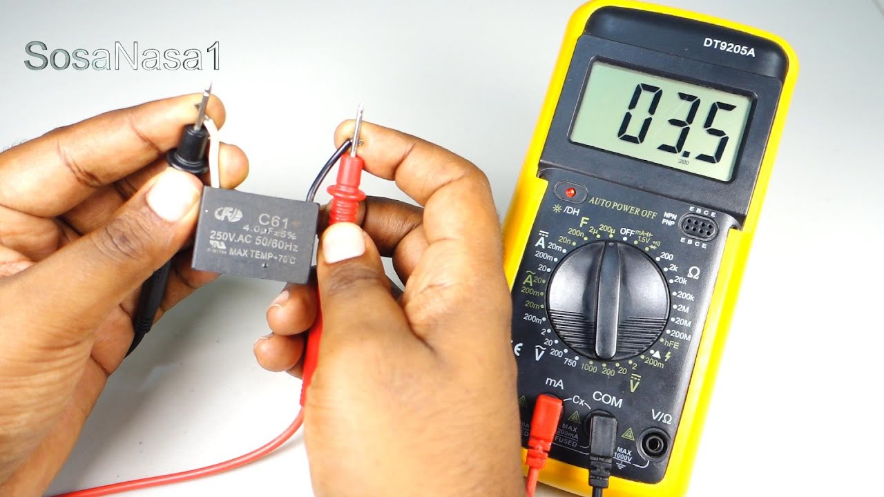 How to test fan capacitor with digital multimeter DT9205 YouTube
